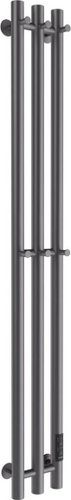 Полотенцесушитель Маргроид Ferrum Inaro СНШ 120*6*12 Графит, скрытого монтажа, таймер справа (6 крючков)