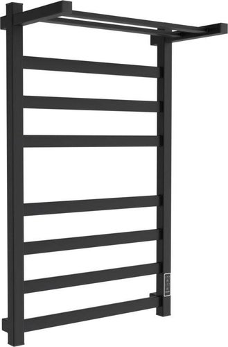 Полотенцесушитель Маргроид Ferrum Вид 81/10 СНШ профильный Quadro (перекладины 30x10, полка+3+4) 80/50 Черный матовый, скрытого монтажа, таймер справа
