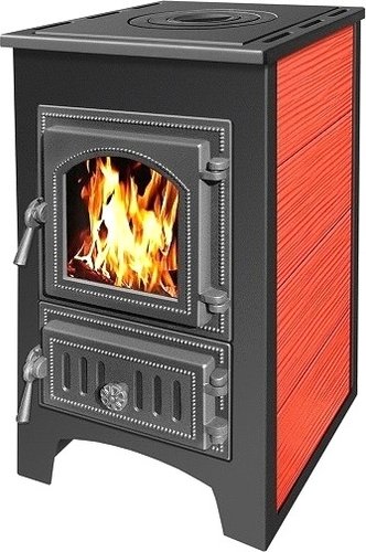 Свободностоящая печь-камин Везувий ПК-01(270) 9 кВт (с плитой, красный)