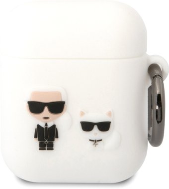 Чехол CG Mobile Karl Lagerfeld для AirPods1/2 KLACA2SILKCW (белый)