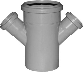 Фитинг РосТурПласт Крестовина для внутренней канализации 110х50х50х45°