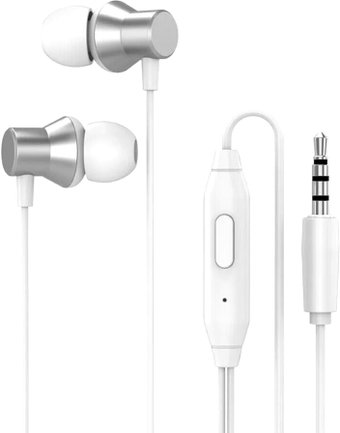 Наушники Lenovo HF130 (серебристый/белый)