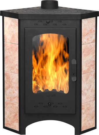 Свободностоящая печь-камин ЭкоКамин Бавария угловая с плитой (ПКУП 123)