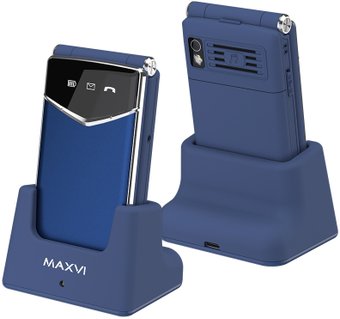 Телефон Maxvi E11ds (синий/серебристый)