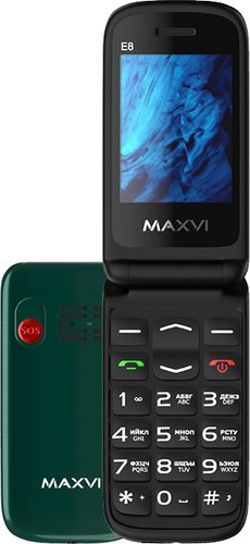 Телефон Maxvi E8 (зеленый)