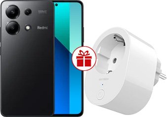 Телефон Xiaomi Redmi Note 13 8GB/512GB с NFC международная версия (полуночный черный) и Xiaomi Smart Plug 2 Wi-Fi по акции