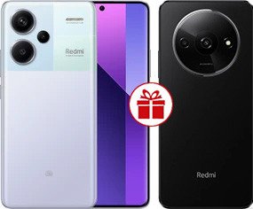 Телефон Xiaomi Redmi Note 13 Pro+ 5G 12GB/512GB с NFC международная версия (фиолетовое сияние) и Redmi A3 3GB/64GB (полуночный черный) по акции