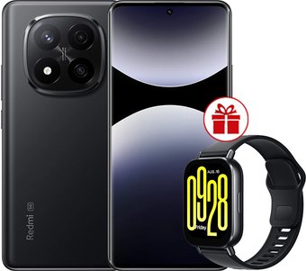 Телефон Xiaomi Redmi Note 14 Pro+ 5G 12GB/512GB международная версия (черный) + умные часы Xiaomi Redmi Watch 5 Active (черный) по акции