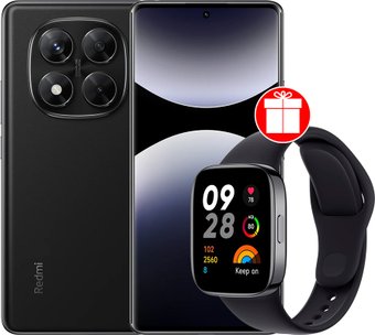Телефон Xiaomi Redmi Note 14 Pro 8GB/256GB международная версия (черный) + умные часы Xiaomi Redmi Watch 3 (черный) по акции
