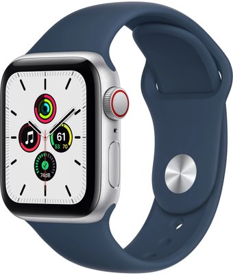 Умные часы Apple Watch SE LTE 40 мм (алюминий серебристый/синий омут спортивный)