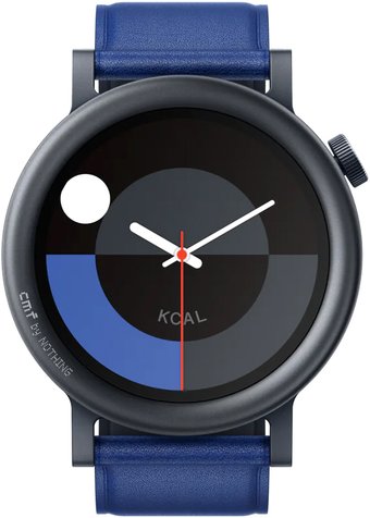 Умные часы CMF Watch Pro 2 (темно-серый, синий кожаный ремешок)