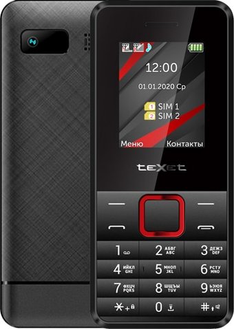 Телефон TeXet TM-207 (черный/красный)