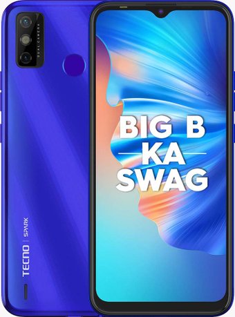 Телефон Tecno Spark 6 Go 3GB/64GB (водяной синий)