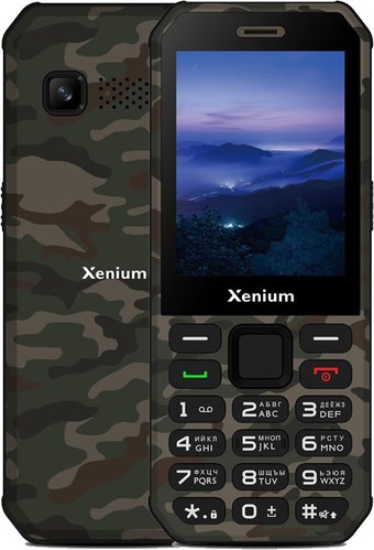 Телефон Xenium X300 (зеленый камуфляж)