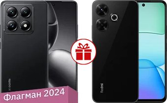 Телефон Xiaomi 14T Pro 12GB/512GB международная версия (черный титан) и Xiaomi Redmi 13 6GB/128GB по акции