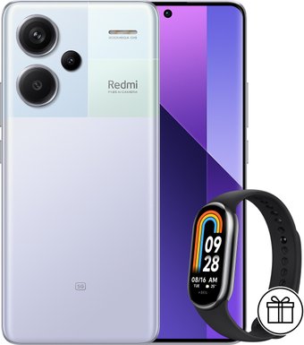 Телефон Xiaomi Redmi Note 13 Pro+ 5G 8GB/256GB с NFC международная версия (фиолетовое сияние) и Xiaomi Smart Band 8 (серый) по акции