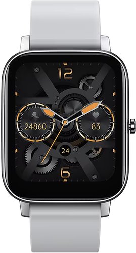 Умные часы Awei H6 (серебристый, с серым силиконовым ремешком)