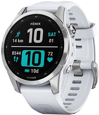 Умные часы Garmin Fenix 7S (серебристый/белый)