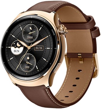 Умные часы Mibro Lite 3 Pro (с коричневым кожаным ремешком)