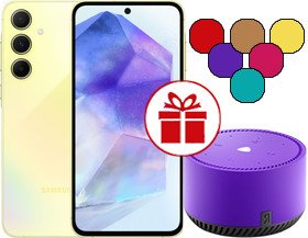 Телефон Samsung Galaxy A55 SM-A556E 8GB/256GB + Яндекс Станция Лайт (желтый)