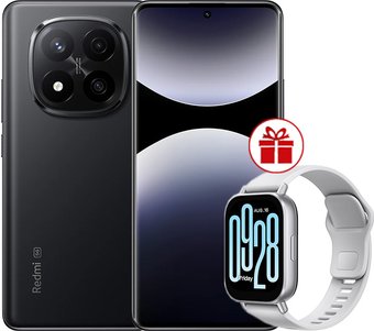 Телефон Xiaomi Redmi Note 14 Pro+ 5G 8GB/256GB международная версия (черный) + умные часы Xiaomi Redmi Watch 5 Active (серебристый) по акции