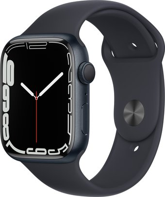 Умные часы Apple Watch Series 7 45 мм (полуночный/полуночный спортивный)