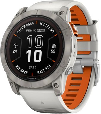 Умные часы Garmin Fenix 7X Pro Sapphire Solar (титан/оранжевый)