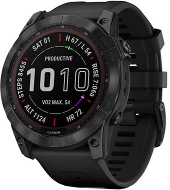 Умные часы Garmin Fenix 7X Sapphire Solar (черный титан/черный)