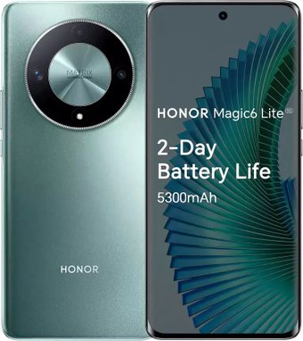 Телефон HONOR Magic6 Lite 8GB/256GB европейская версия (изумрудный зеленый)