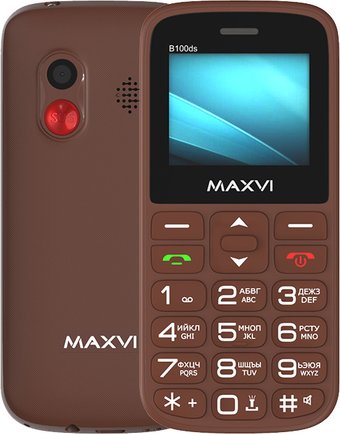 Телефон Maxvi B100ds (коричневый)