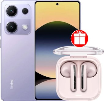 Телефон Xiaomi Redmi Note 14S 8GB/256GB международная версия (перламутровый фиолетовый) + наушники Xiaomi Redmi Buds 6 Active (розовый)по акции
