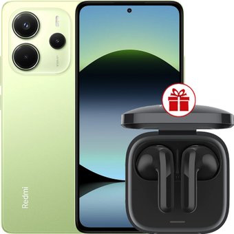 Телефон Xiaomi Redmi Note 14 6GB/128GB международная версия (зеленый) + наушники Xiaomi Redmi Buds 6 Active (черный) по акции