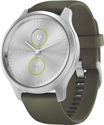 Гибридные умные часы Garmin Vivomove Style (серебристый/зеленый)