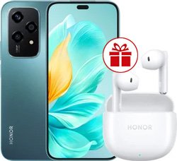 Телефон HONOR 200 Lite 8GB/256GB международная версия (океанический голубой) и наушники HONOR Earbuds X6 (белый) по акции
