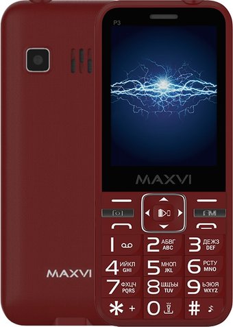 Телефон Maxvi P3 (винный красный)