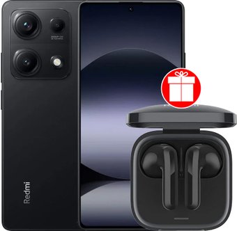 Телефон Xiaomi Redmi Note 14S 8GB/256GB международная версия (полуночный черный) + наушники Xiaomi Redmi Buds 6 Active (черный) по акции