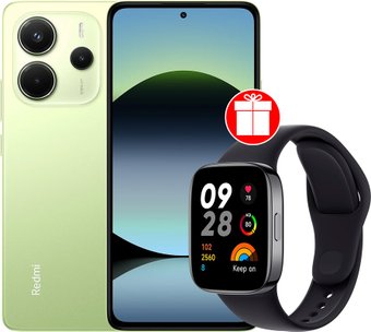Телефон Xiaomi Redmi Note 14 8GB/128GB международная версия (зеленый) + умные часы Xiaomi Redmi Watch 3 (черный) по акции