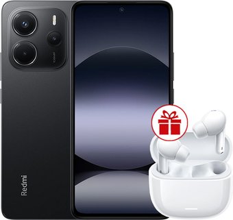 Телефон Xiaomi Redmi Note 14 8GB/256GB международная версия (черный) + наушники Xiaomi Redmi Buds 6 Lite (белый) по акции