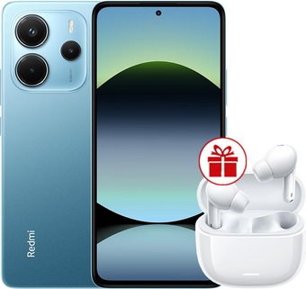 Телефон Xiaomi Redmi Note 14 8GB/256GB международная версия (синий) + наушники Xiaomi Redmi Buds 6 Lite (белый) по акции