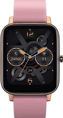 Умные часы Awei H6 (золотистый, с розовым силиконовым ремешком)