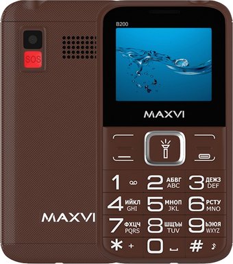 Телефон Maxvi B200 (коричневый)