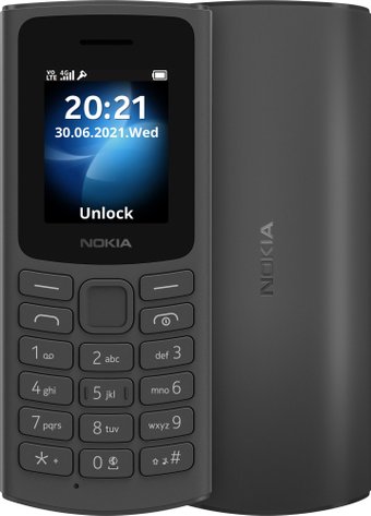 Телефон Nokia 105 4G Dual SIM TA-1378 (черный)
