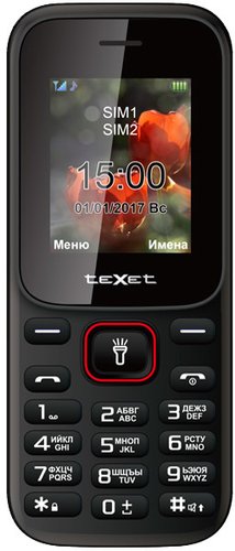 Телефон TeXet TM-128 (черный/красный)
