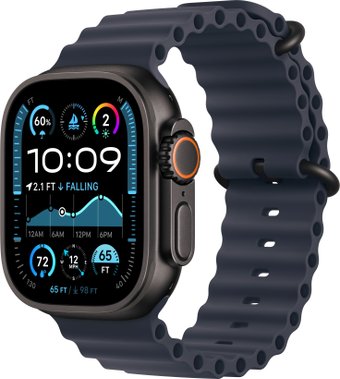 Умные часы Apple Watch Ultra 2 LTE 49 мм (титановый корпус, черный/темно-синий, ремешок из эластомера)