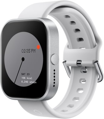 Умные часы CMF Watch Pro (серебристый, светло-серый силиконовый ремешок)