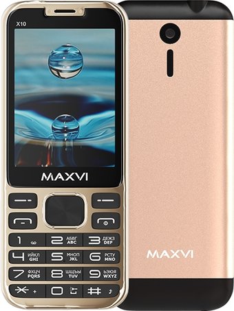 Телефон Maxvi X10 (золотистый)