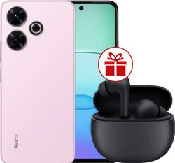 Телефон Xiaomi Redmi 13 8GB/256GB с NFC международная версия (жемчужно-розовый) и наушники Xiaomi Redmi Buds 4 Active (черный) по акции
