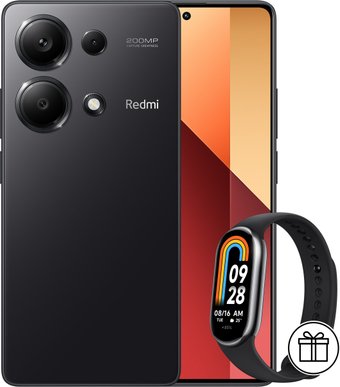 Телефон Xiaomi Redmi Note 13 Pro 4G 12GB/512GB с NFC международная версия (полуночный черный) и Xiaomi Smart Band 8 (серый) по акции