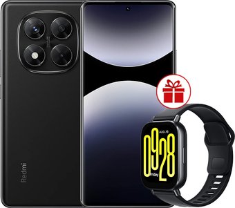 Телефон Xiaomi Redmi Note 14 Pro 8GB/256GB международная версия (черный) + умные часы Xiaomi Redmi Watch 5 Active (черный) по акции