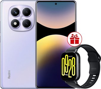 Телефон Xiaomi Redmi Note 14 Pro 8GB/256GB международная версия (фиолетовый) + умные часы Xiaomi Redmi Watch 5 Active (черный) по акции
